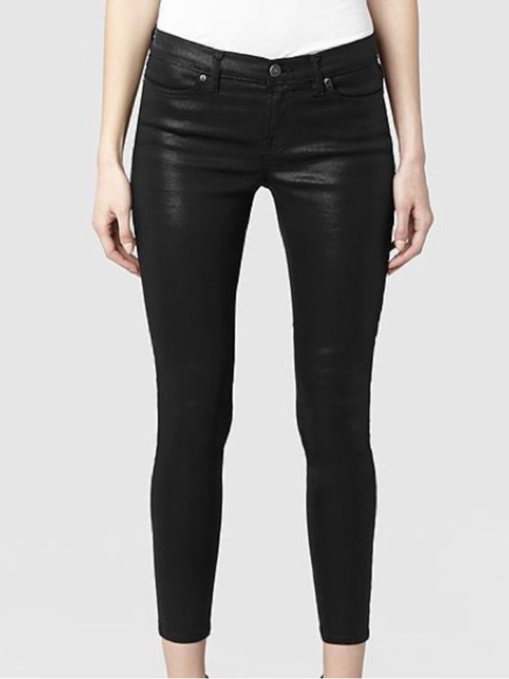 All Saints Brodie Black Coated Jean